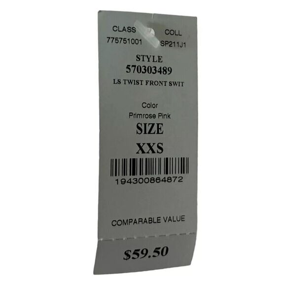 White House Black Market LS Twist Front Long Sleeve Top Primrose Pink NWT XXS - Picture 7 of 8